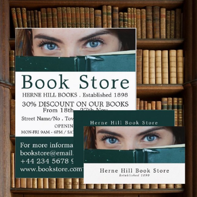 Woman Behind Book, Book Store Advertising Flyer (Creator Uploaded)