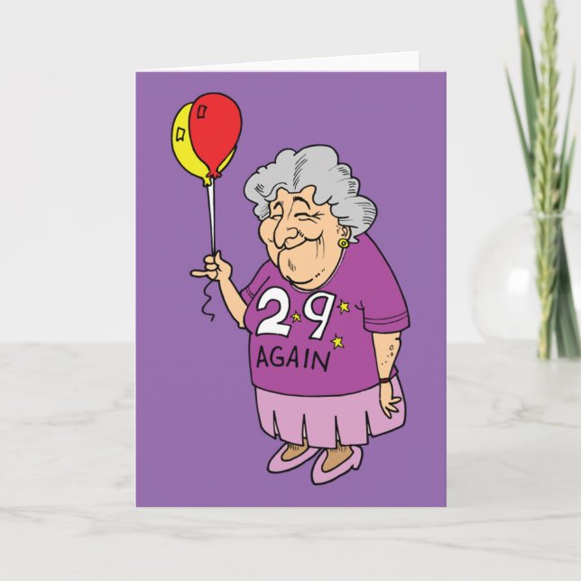 woman birthday 29 again card (Front)