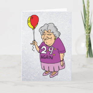 woman birthday 29 again card