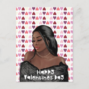 Woman Black History Valentines Day Postcard
