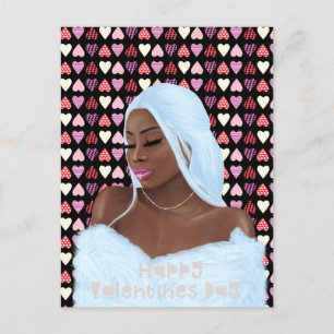 Woman Black History Valentines Day Postcard