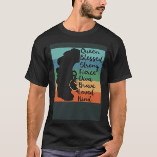 Woman Black Queen Afro African American Melanin Na T-Shirt