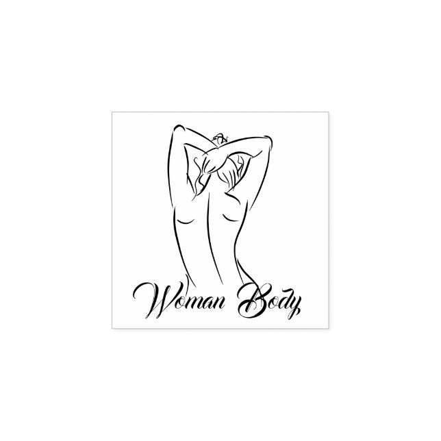 Woman Body contouring spray tan spa Rubber Stamp (Imprint)
