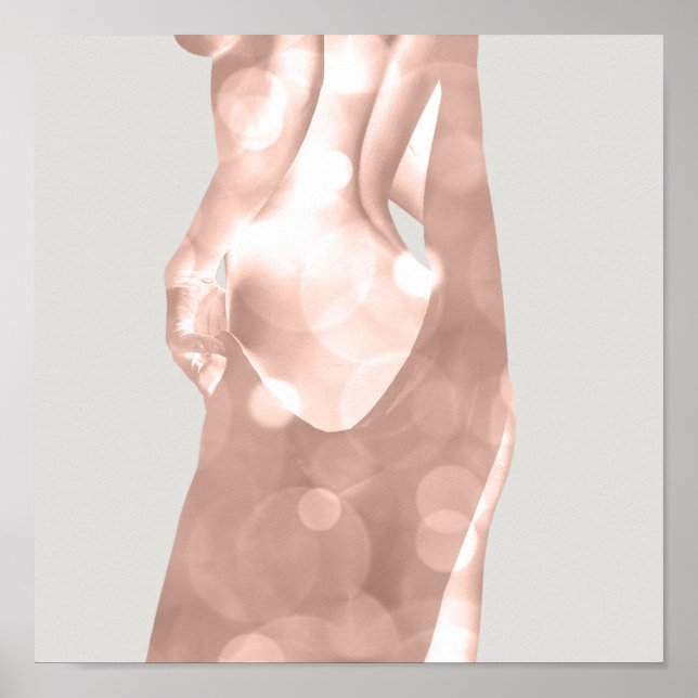 Woman Body Pink Rose Grey Beauty Studio SPA Poster (Front)