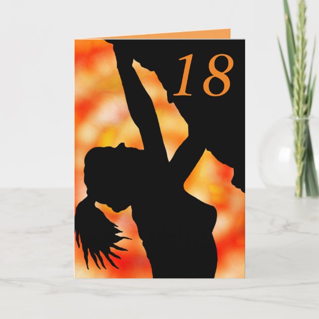 Woman bouldering, 18th Birthday card (Front)