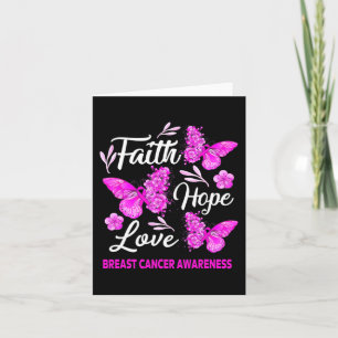 Woman Breast Cancer Awareness Faith Hope Love Butt Card