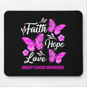 Woman Breast Cancer Awareness Faith Hope Love Butt Mouse Pad