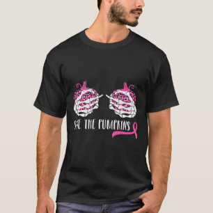 Woman Breast Cancer Awareness Save The Pumpkins Ha T-Shirt
