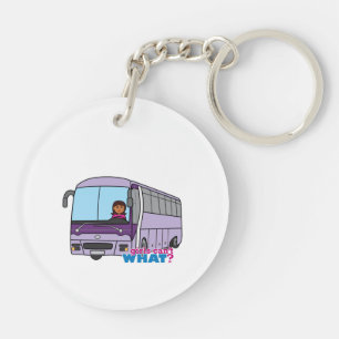Woman Bus Driver Key Ring