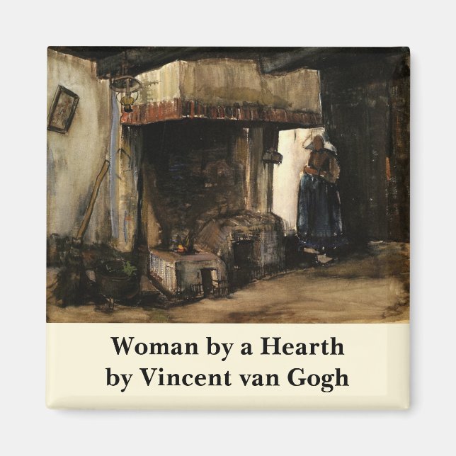 Woman by a Hearth by Vincent van Gogh Magnet (Front)
