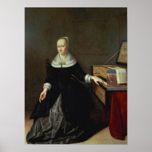 Woman by a Virginal Poster