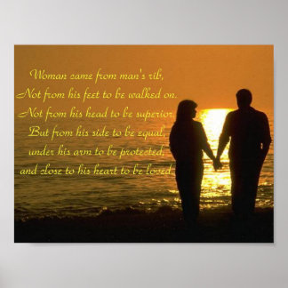 WOMAN CAME FROM MAN'S RIB POSTER