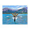 Woman Canoeing or kayaking by the Ocean Postcard