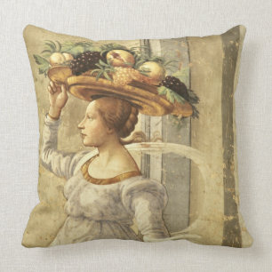 Woman carrying Fruit, from the Birth of St. John t Cushion