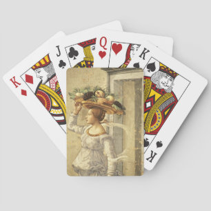 Woman carrying Fruit, from the Birth of St. John t Playing Cards