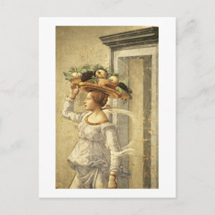 Woman carrying Fruit, from the Birth of St. John t Postcard