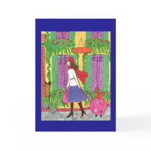 Woman, Cat, Suitcase, Travel, Paris Greeting Card