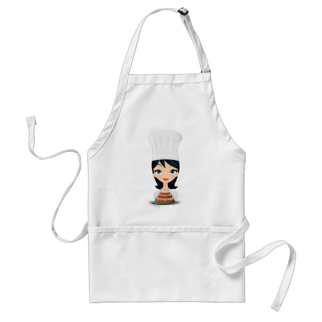 Woman chef Birthday cake Standard Apron (Front)