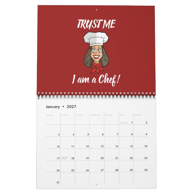 Woman Chef Calendar (Jan 2027)