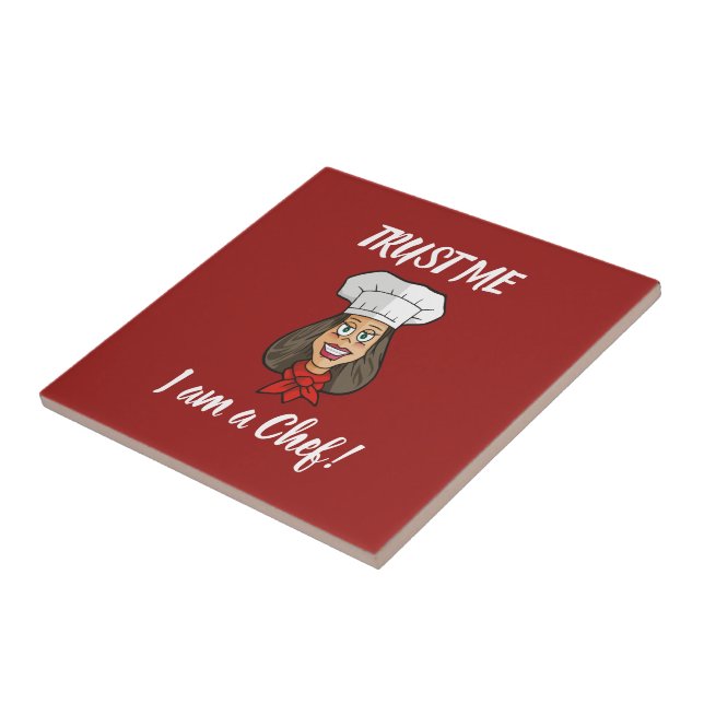 Woman Chef Ceramic Tile (Side)