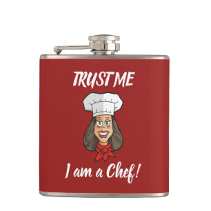 Woman Chef Hip Flask