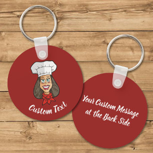 Woman Chef Keychain