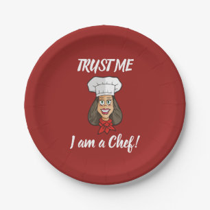 Woman Chef Paper Plate