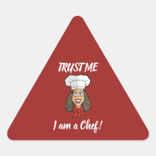Woman Chef Triangle Sticker