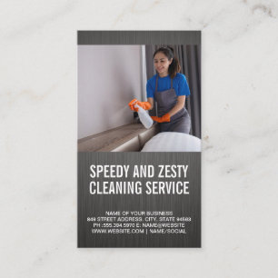 Woman Cleaning Bedroom   Cleaner Business Card