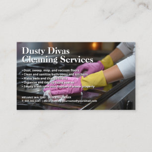 Woman Cleaning Stove Home Cleaner Business Card