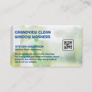 Woman Cleaning Window Sanitising Business Card