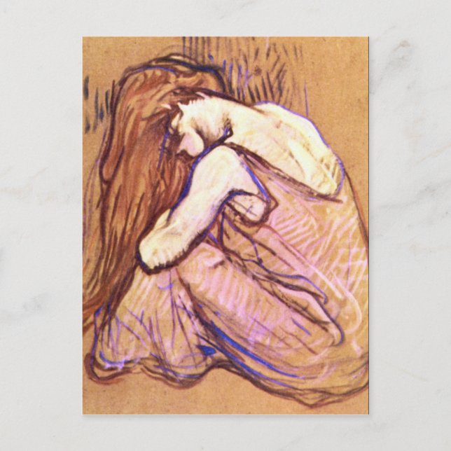 Woman Combing Hair by Toulouse-Lautrec Postcard (Front)
