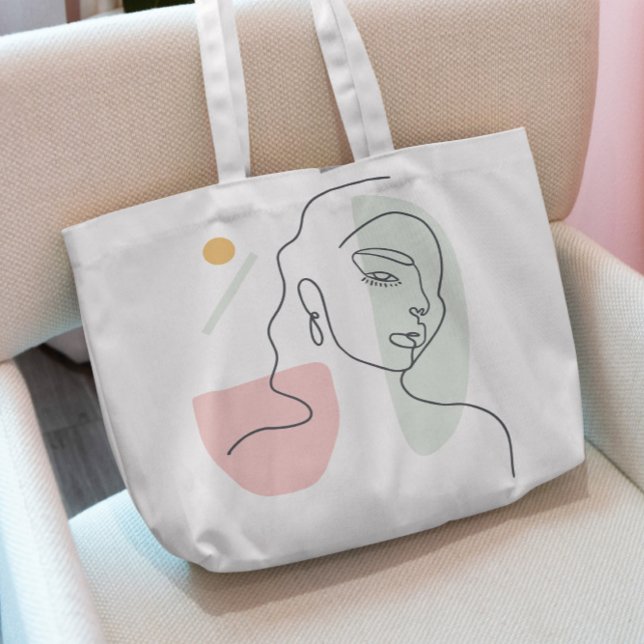 Woman Continuous Line Tote Bag   (Creator Uploaded)
