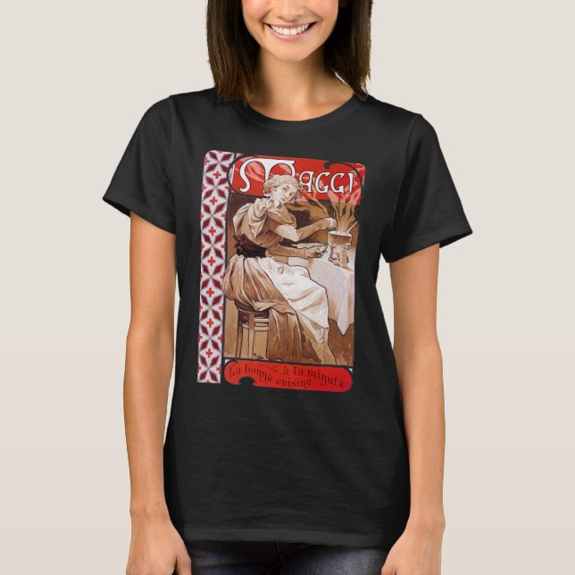 Woman Cooking, Alphonse Mucha T-Shirt (Front)