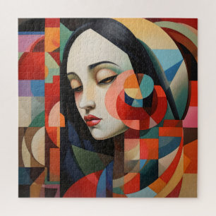Woman Cubism Abstract Art Jigsaw Puzzle