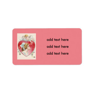 Woman Cupid Heart Daisy Label