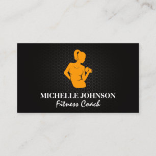 Woman Curling Weight Carbon Metal Business Card