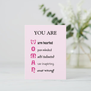 WOMAN custom name self-esteem inspirational Postcard
