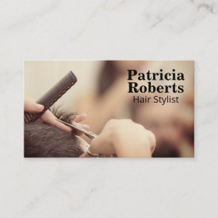 Woman Cutting Hair Hair Stylist Appointment Card