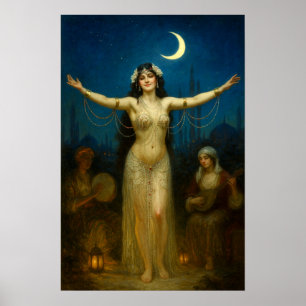 Woman Dancer In Retro Orientalism Style Poster