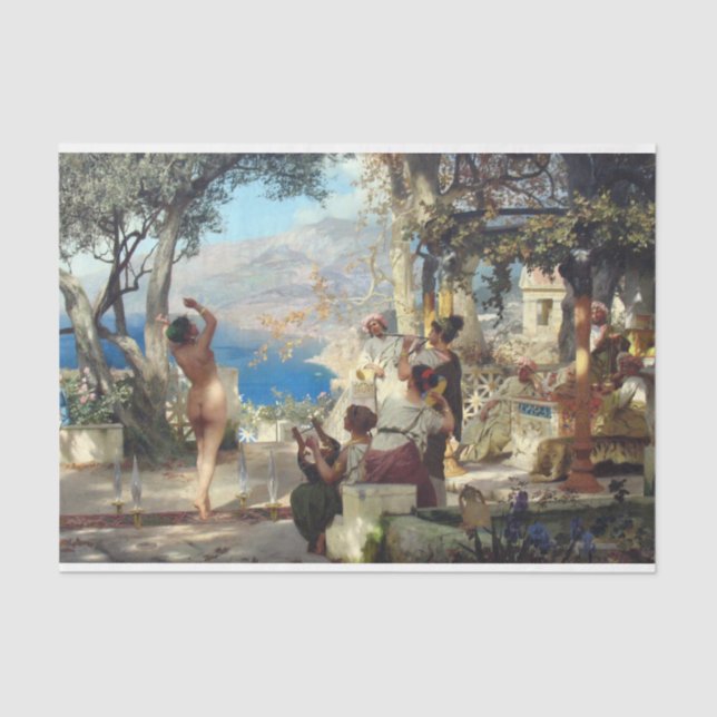 Woman Dancing Among Daggers Tissue Paper (Front)