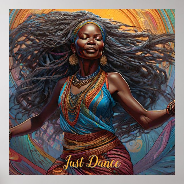 Woman dancing free African Poster (Front)