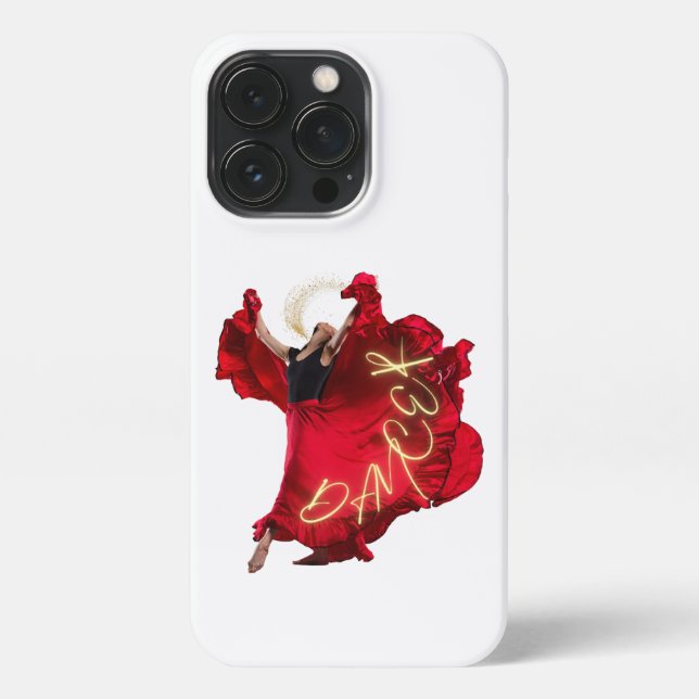 Woman dancing in red dress iPhone case (Back)