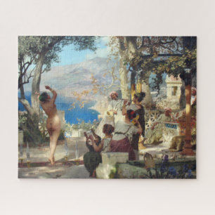 Woman Dancing With Swords Jigsaw Puzzle