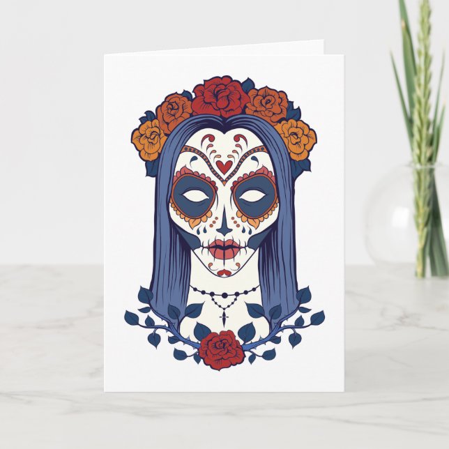 Woman Day of the Dead Card (Front)