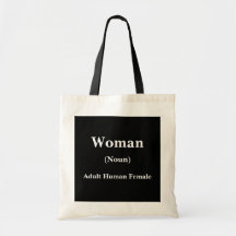 Woman dictionary definition tote bag