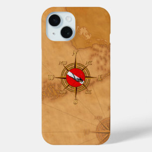 Woman Diver And Compass iPhone 15 Case