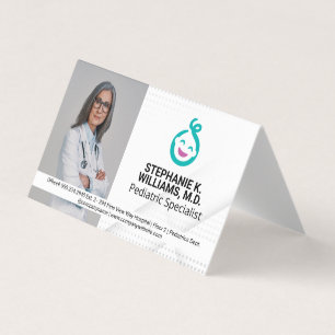 Woman Doctor   Paediatrics Baby Logo Business Card