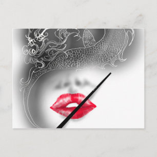 woman dragon postcard