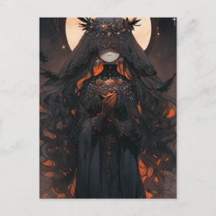 Woman Dressed in Black Postcard